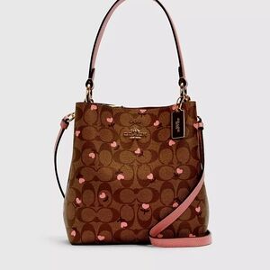 COACH Small Town Bucket Bag W/ Heart Floral Print